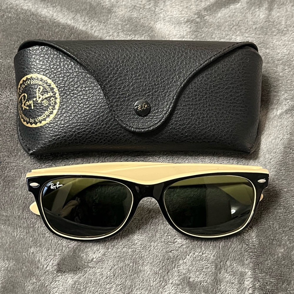 Ray-Ban Black and Cream Sunglasses